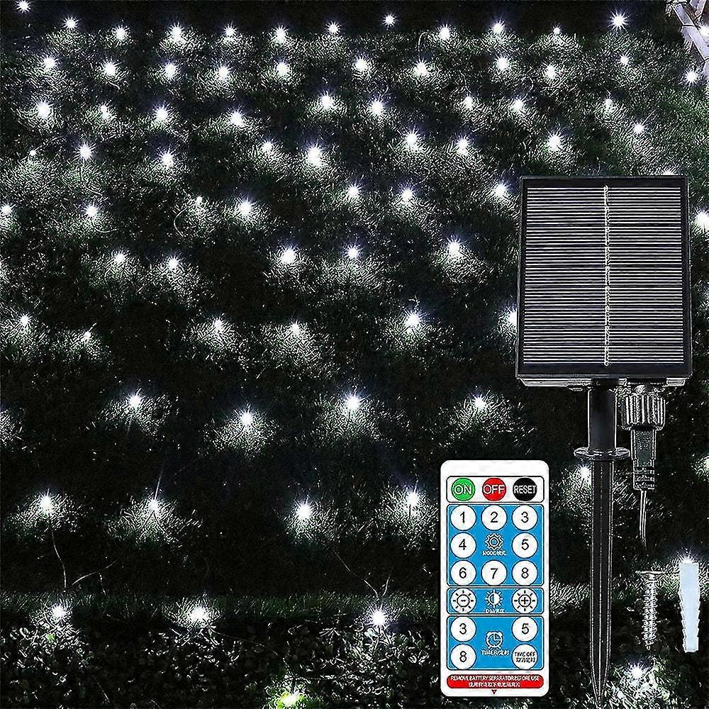 Solar Net Mesh Lights 3M*2M 200LEDs with Remote Fence String Light IP65 Outdoor Waterproof/8 Modes/T