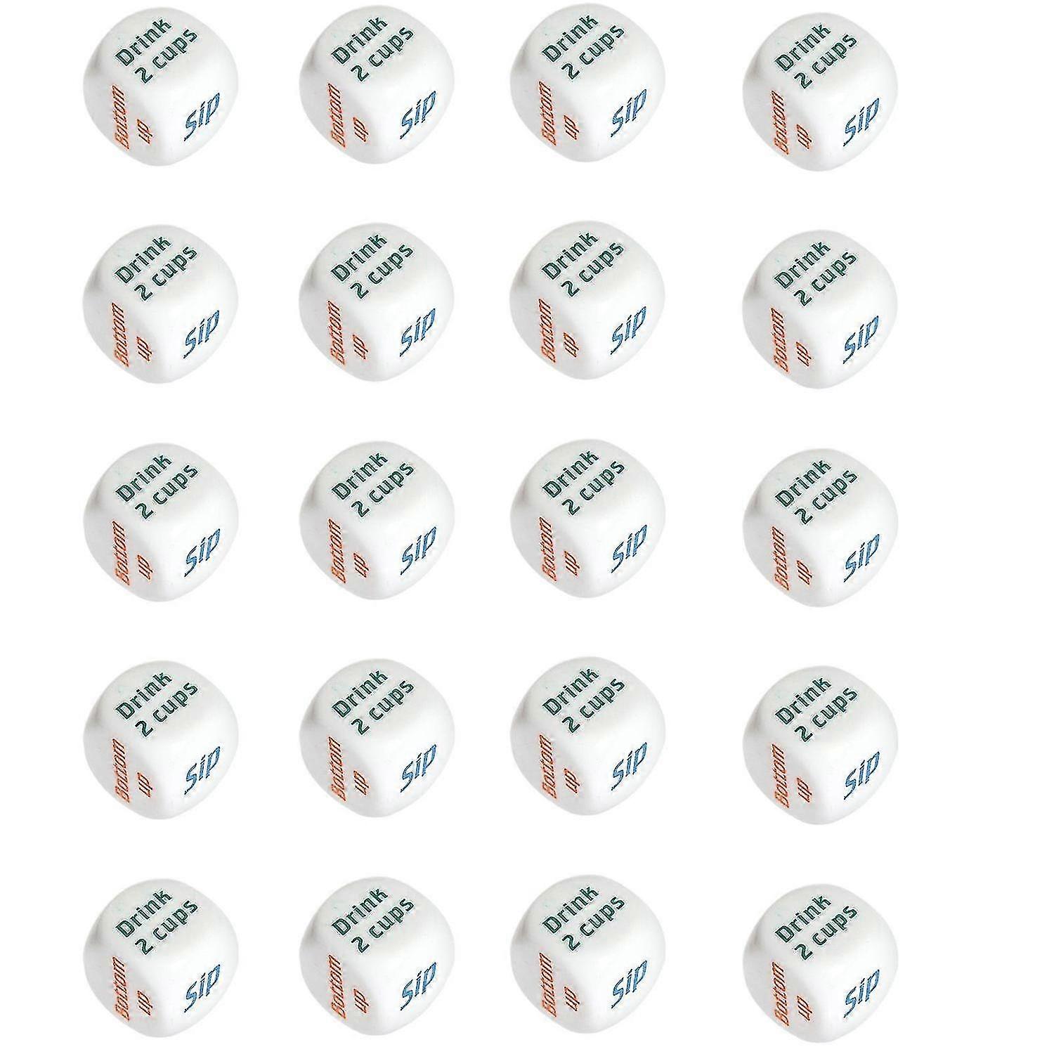 20pcs Party Dice Wagers Game Dice,friends Dinner Creative Dice (random Color)