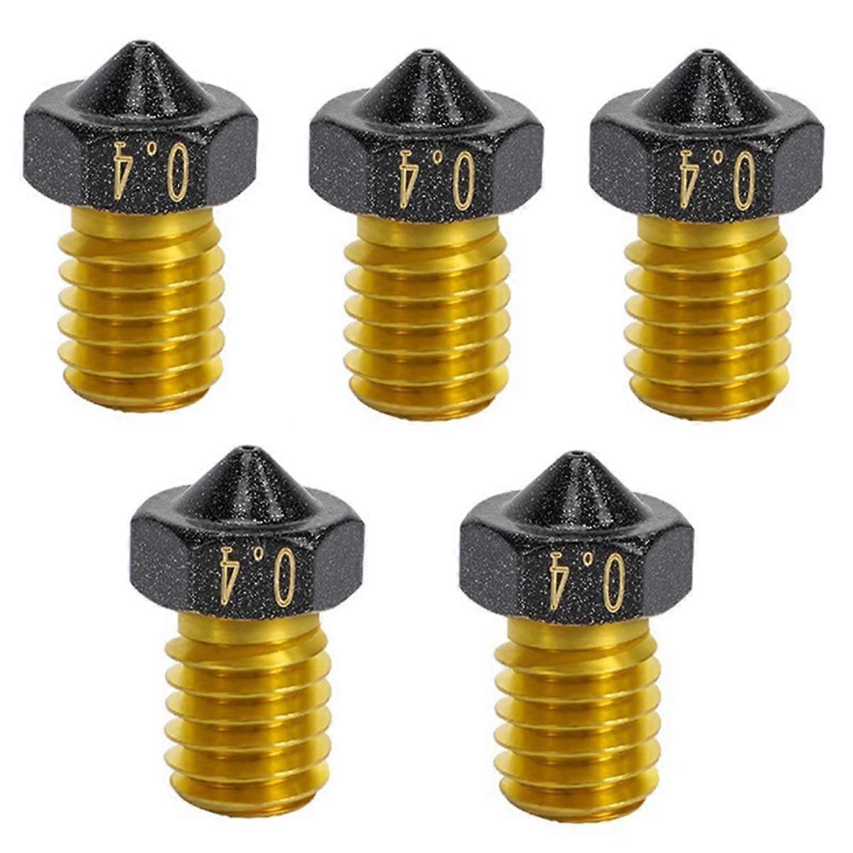 5PCS PTFE Coated CHT Nozzle V6 Brass Non Stick Filament 0.4mm High Speed Flow Nozzles 3D Printer Pa