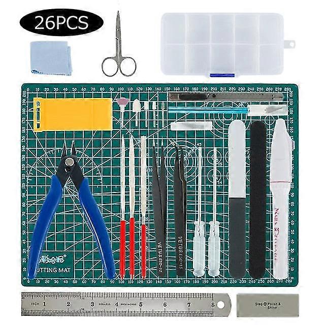 26Pcs model building tools combo for gundam tools military hobby model diy accessories grinding cutting polishing tools set