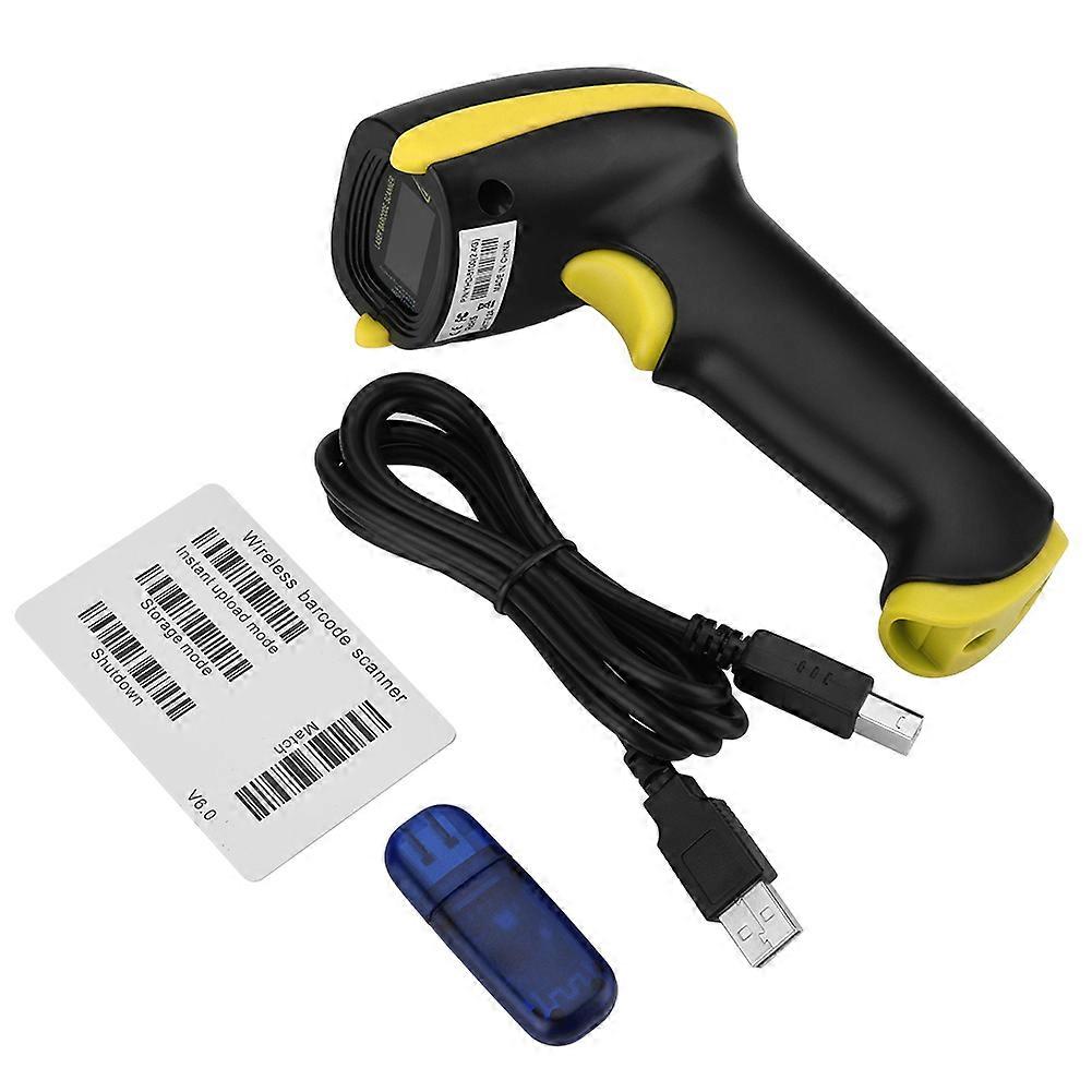Hand Held Wireless 2.4GHz Laser Barcode Bar Code Scanner Reader for iOS Android Windows Yollow NO.8105
