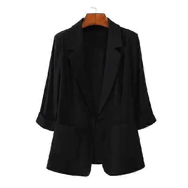 Fritid Mode Sommar Tunn Kostym Jacka Kvinna Koreansk Version Lös Tre Fjärdedelar Ärmar Enknapps Kvinnor Blazer S-10XL