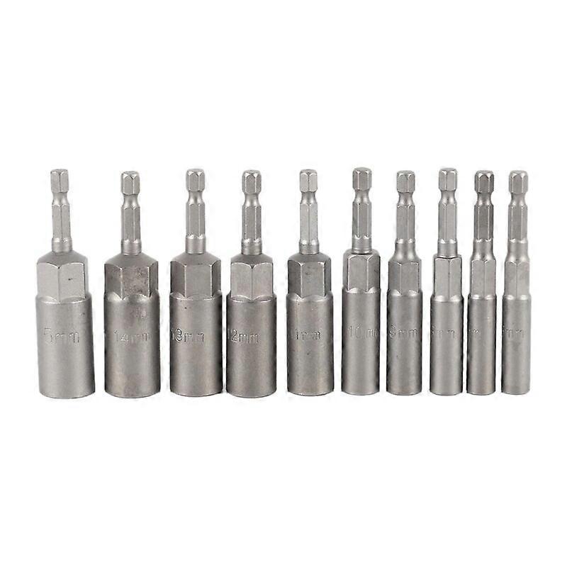 10Pc 14 Inch Wrench Hex Bit Socket Set Deep Long 12 Inch Impact Drill Socket Adapter Drill Bits