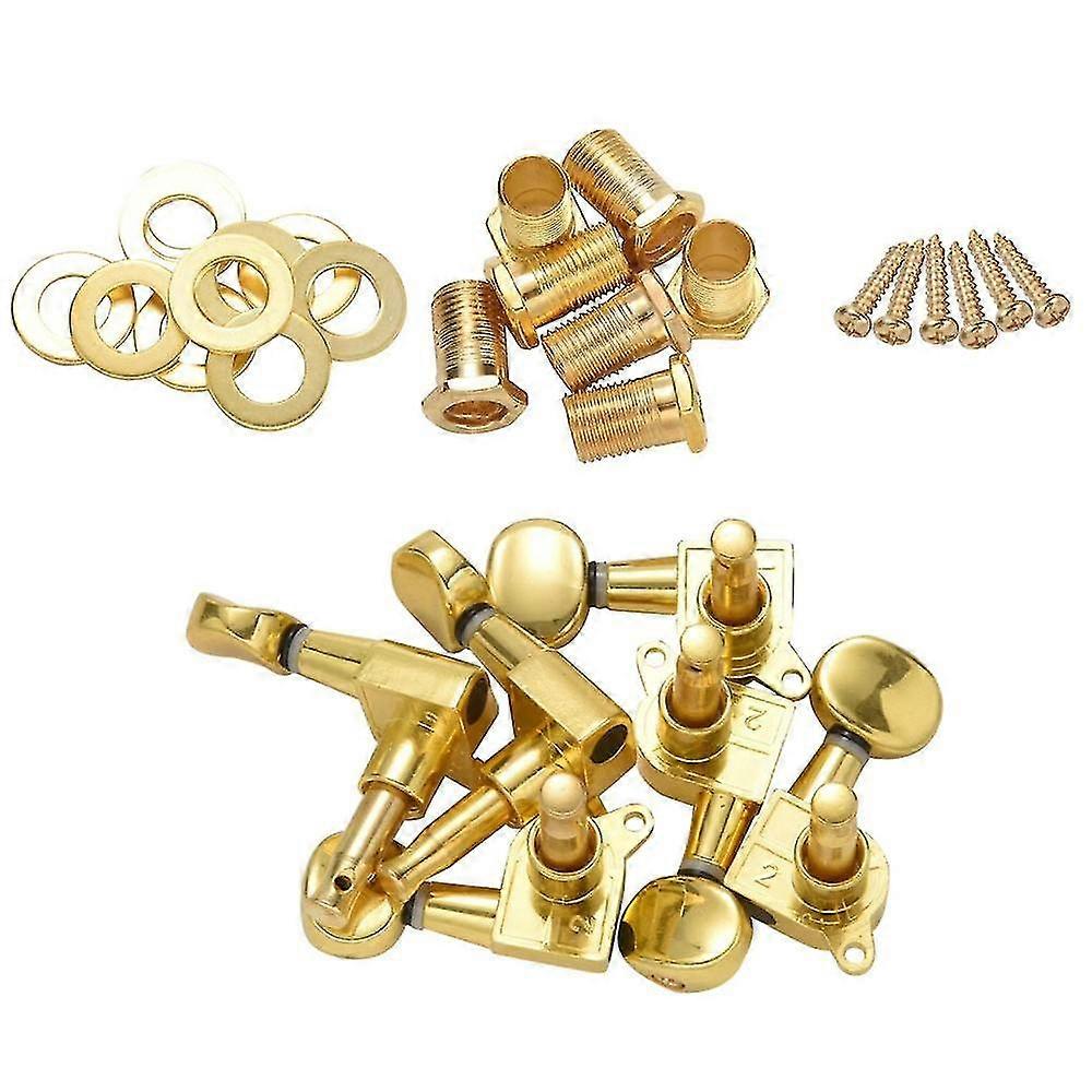 6 Pieces Guitar String Tuning Key Pegs/machine Head Knobs(for Left And Right) With Ferrules,threade
