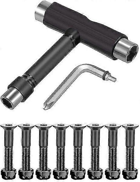 Skateboard Hardware 8 Piece Bolt Set And All-in-one Skateboard Tool Skateboard T