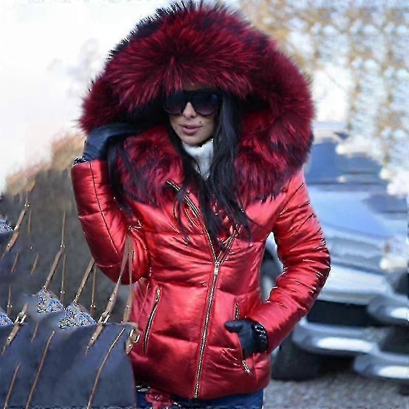Padded Coat High Shine Red Puffer Jacket YYDGH Clearance Winter