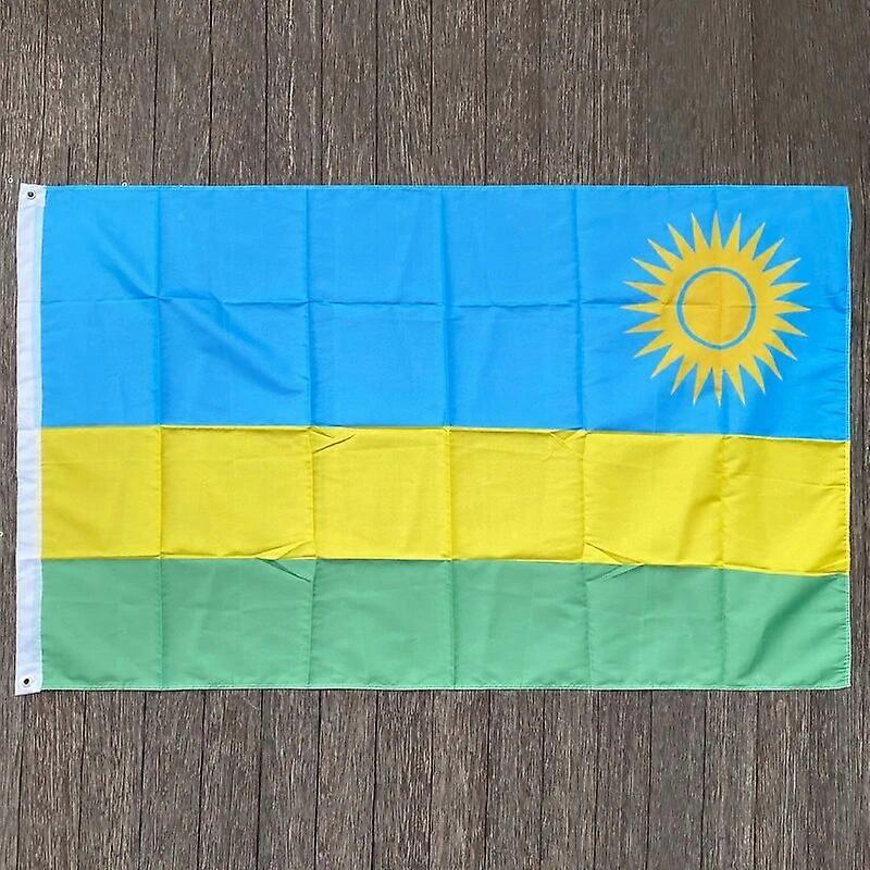 90x150cm Rwanda national flag 3x5ft polyester fabrics hanging custom flag banner