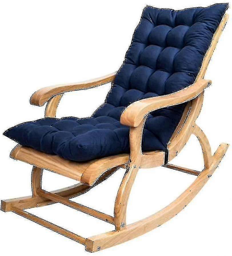 Long Folding Recliner Rocking Chair Cotton Cushion Plush Cushion Bamboo Chair Cushion Wooden Folding