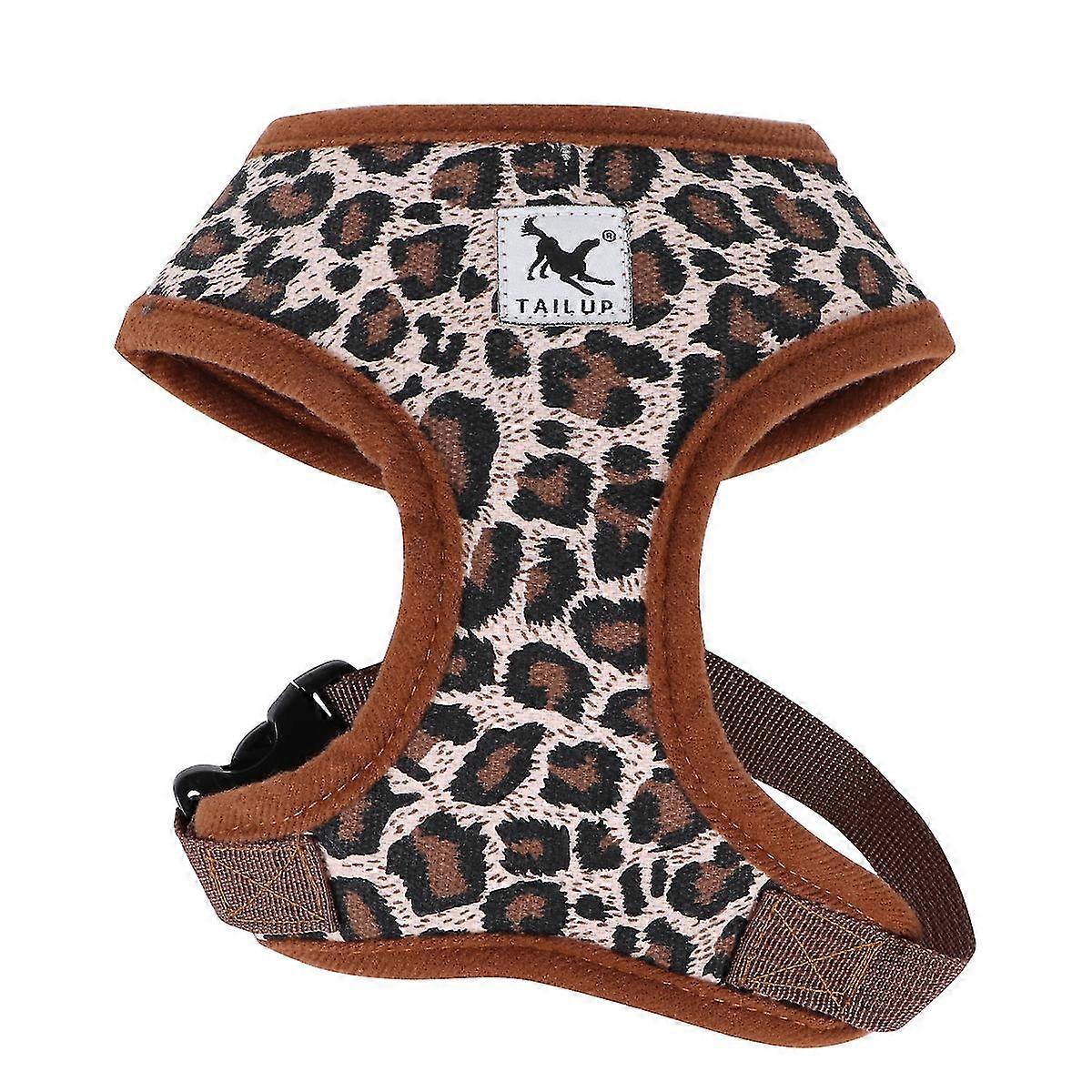 Pet Dog Adjustable Canvas Chest Harness - Size S (Leopard Print) Z