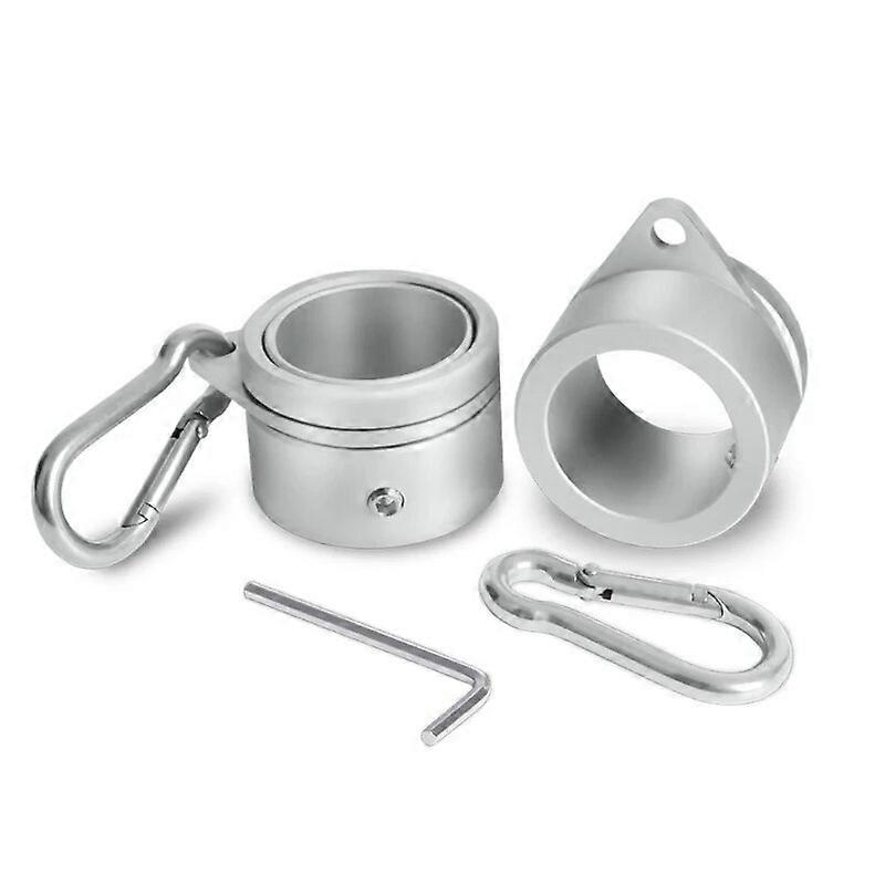 50LB 2Pcs Aluminum Alloy Flagpole Ring with Carabiner Hook Rotating Flag Mounting Kit
