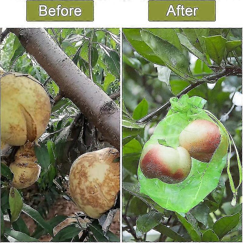 200pcs Fruit Protection Bags, Fruit Netting Bags, Garden Netting Bags With Drawstring, Fruit Tree Bags, Netting Barrier Bags Compatible Protecting Fru