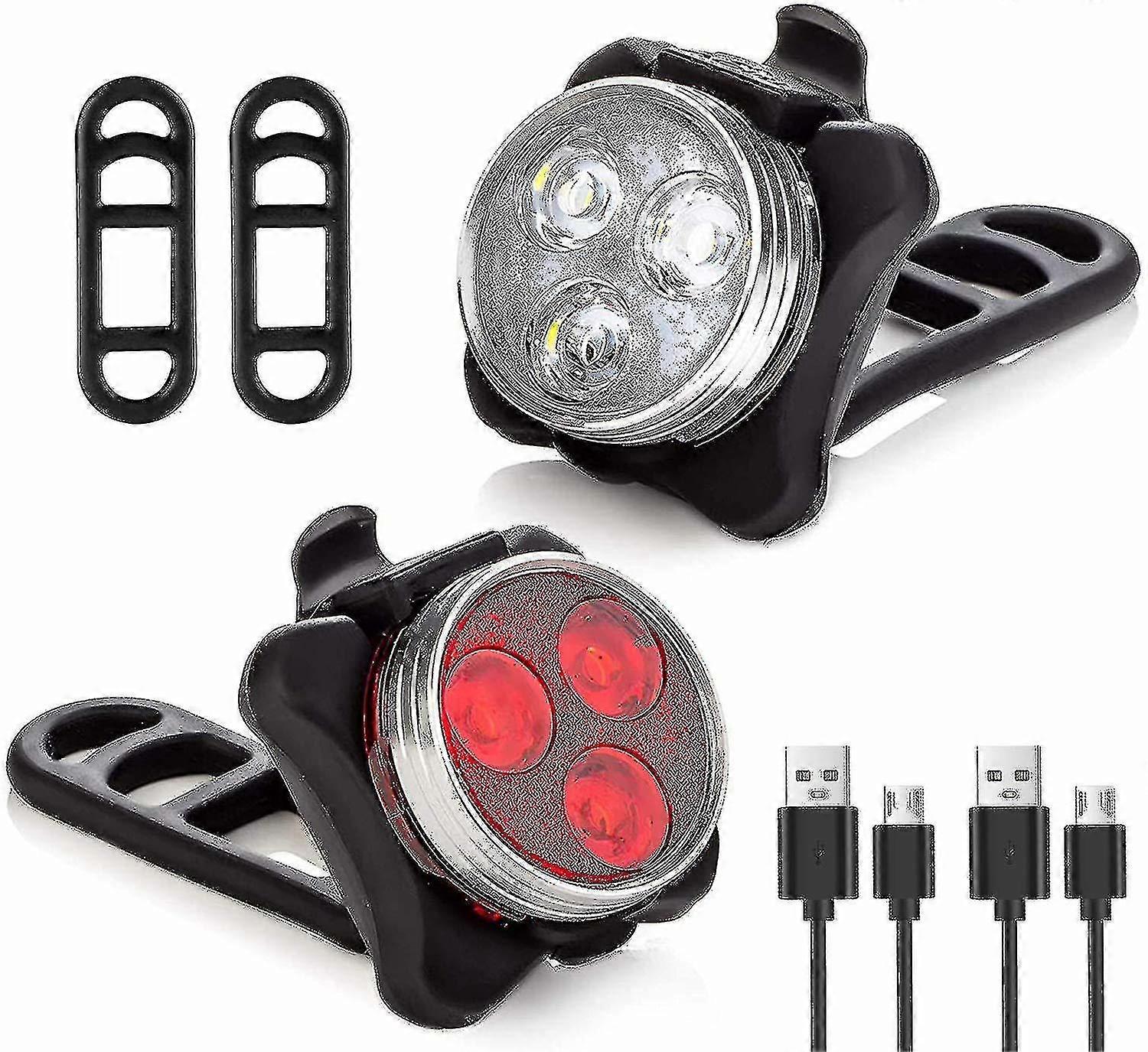 Bike Light Set,water Dirt Proof ,4 Lighting Modes,easy To Use Mounting Systemblack