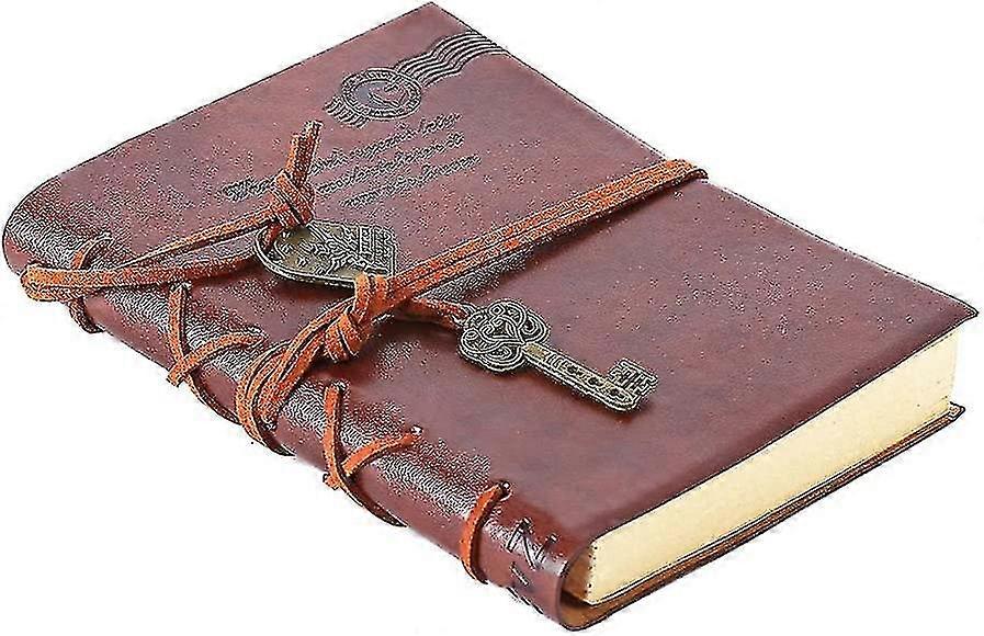 Leather Writing Journal Notebook, Key Bound Retro Vintage Notebook Diary Sketchbook Gifts With Unlined Travel Journals To Write In For Girls And Boys