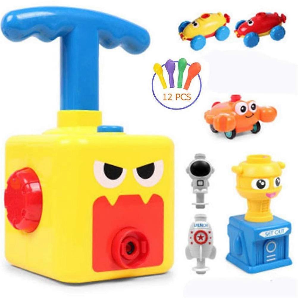 Funny Balloon Powered Car Children Inertial Power Balloon Car DIY Balloon Power Car Science Experiment Intelligence Toy for Kids Random Color Handle