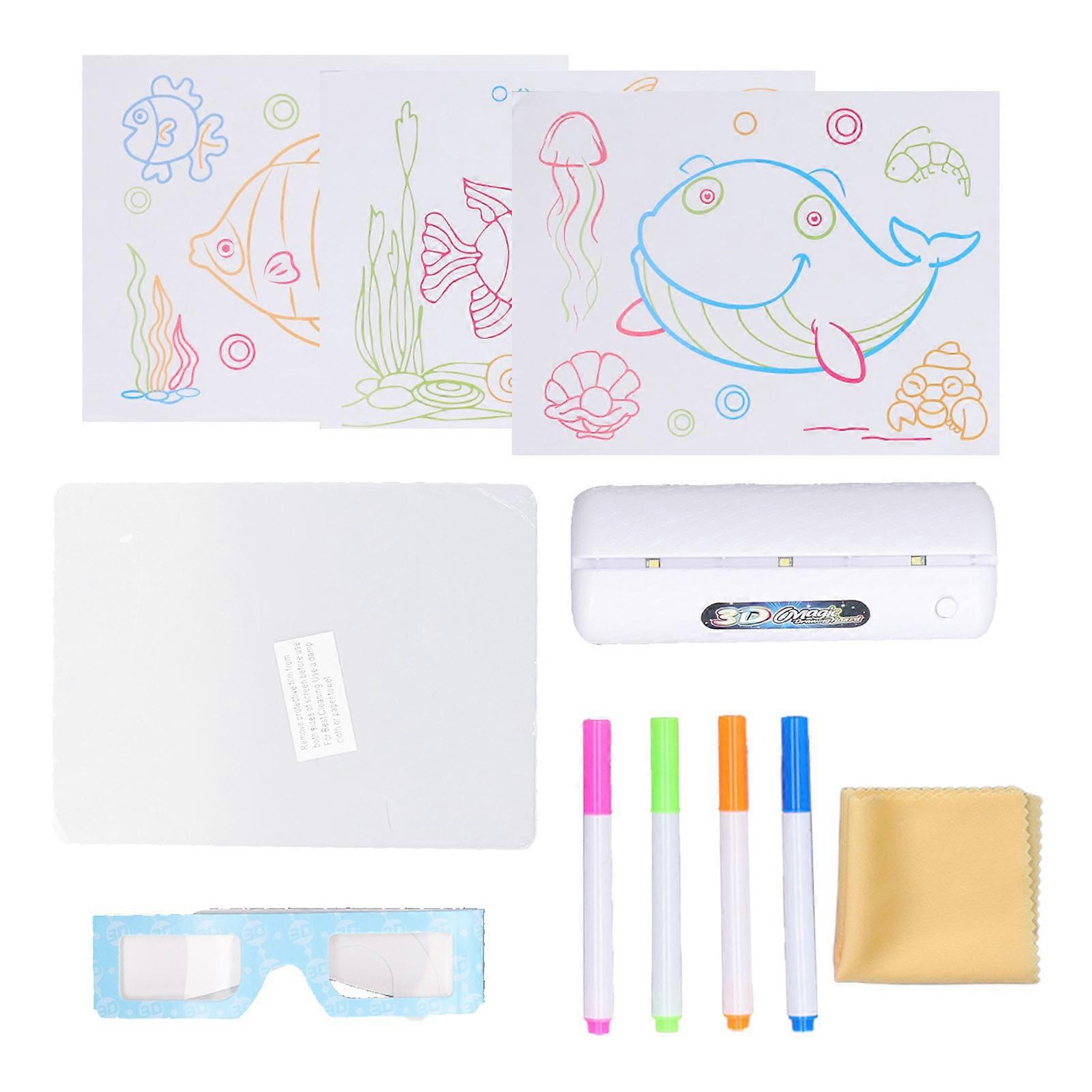 3D Magic Drawing Pad Fun Lightweight Reusable Educational Practical Fluorescent Luminous Writing Board for Children Style 2