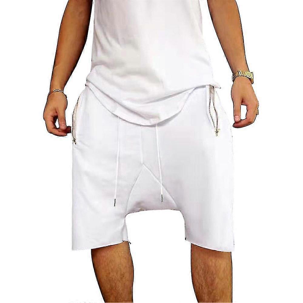 Men Elasticated Waist Harem Shorts Casual Baggy Drop Crotch Short Pants