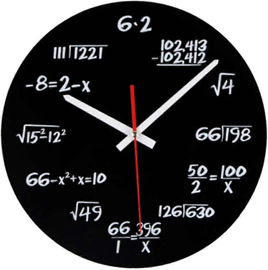 Math Wall Clock, Novelty Timelike Unique Wall Clock Math Formulas Clock, Simple Math Equation