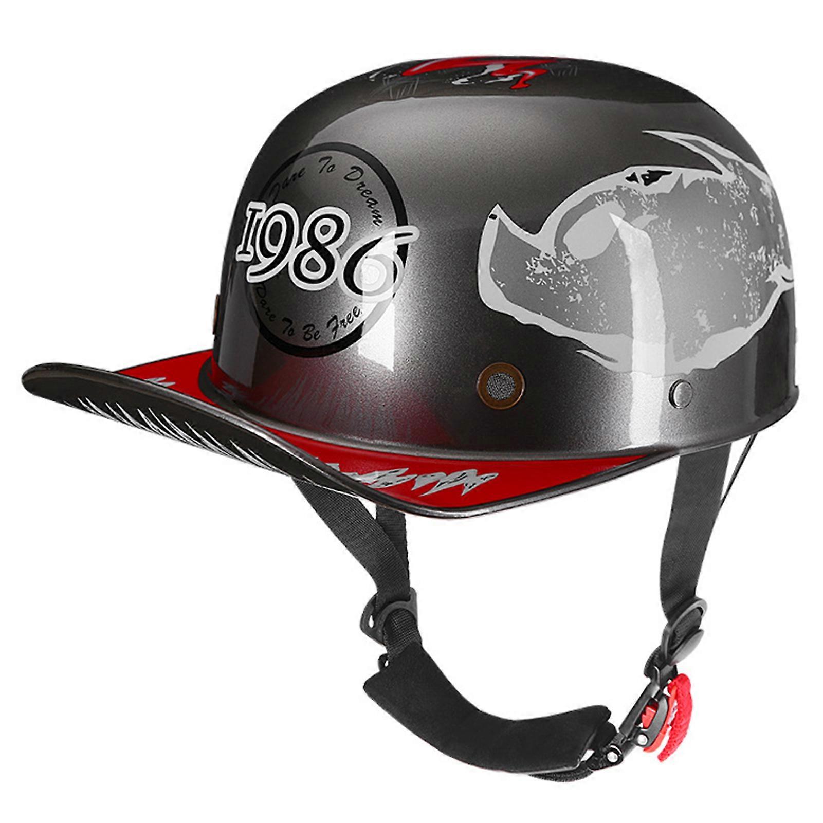 Baseball hat Formet Retro Print Hjelme Stødabsorberende justerbare Hjelme til E-cykel Scooter