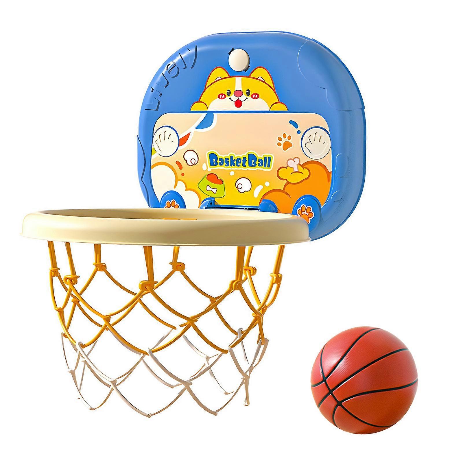 Ensemble de cerceaux de basket-ball pour tout-petits à hauteur réglable Portable pliable intérieur sans coup de poing Kit de cerceau de basket-ball de dinosaure pour enfants
