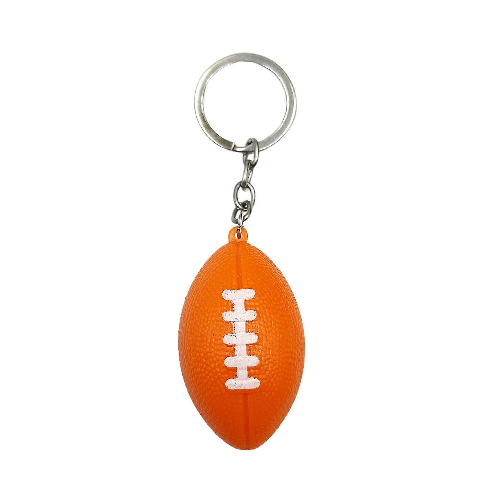 Mini Keychain Pendant Simulation Realistic Rugby Decor Decorative Anti-fall Ornamental Rugby Key Ring Pendant Outdoor Supply Kaesi