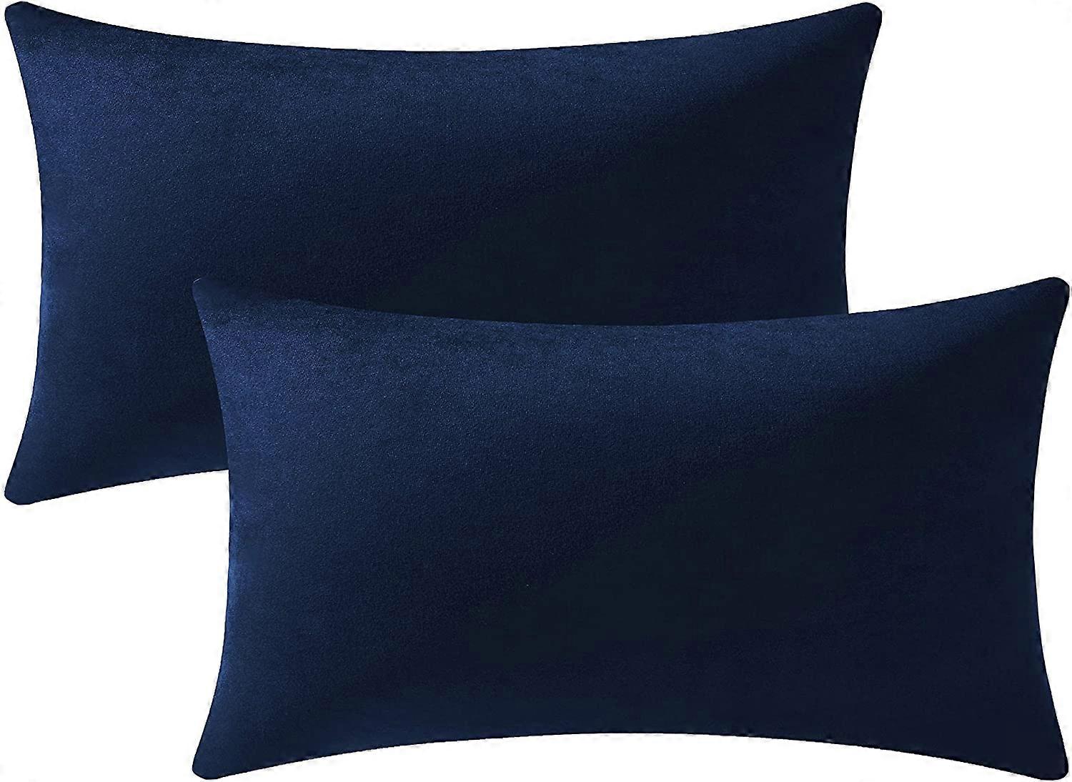 Couch Pillow Cases 12x20 Navy: 2 Pack Blue 12in*20in