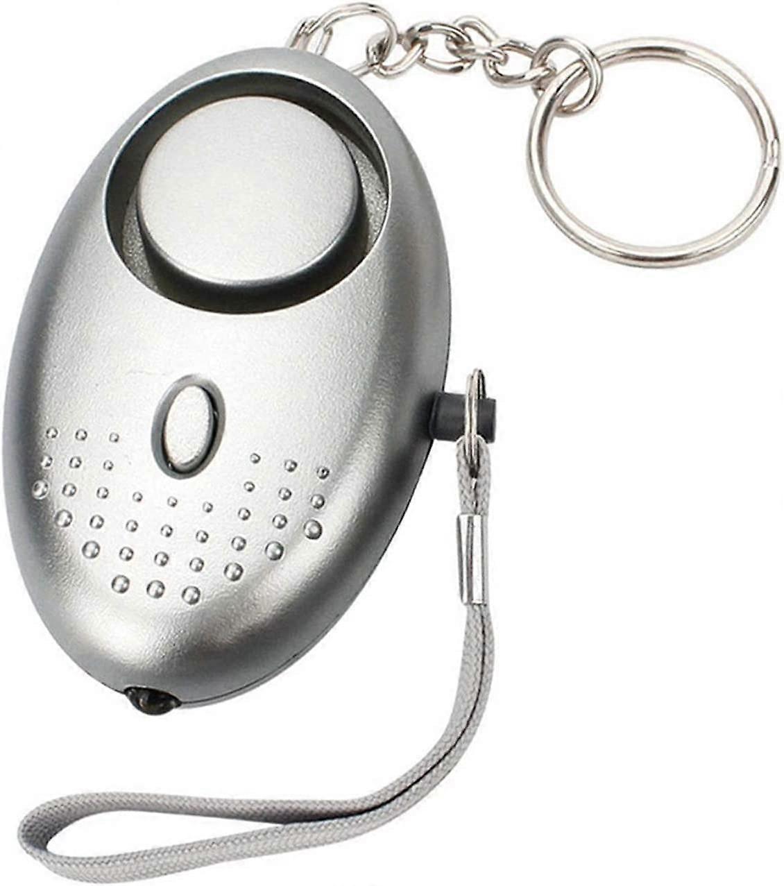 Key chain Personal Alarm, Safe sound Silver Security Alarms Keychain with LED Flashlight, Police Approved Mini 140DB Self Defense Panic Rape Attack Sa