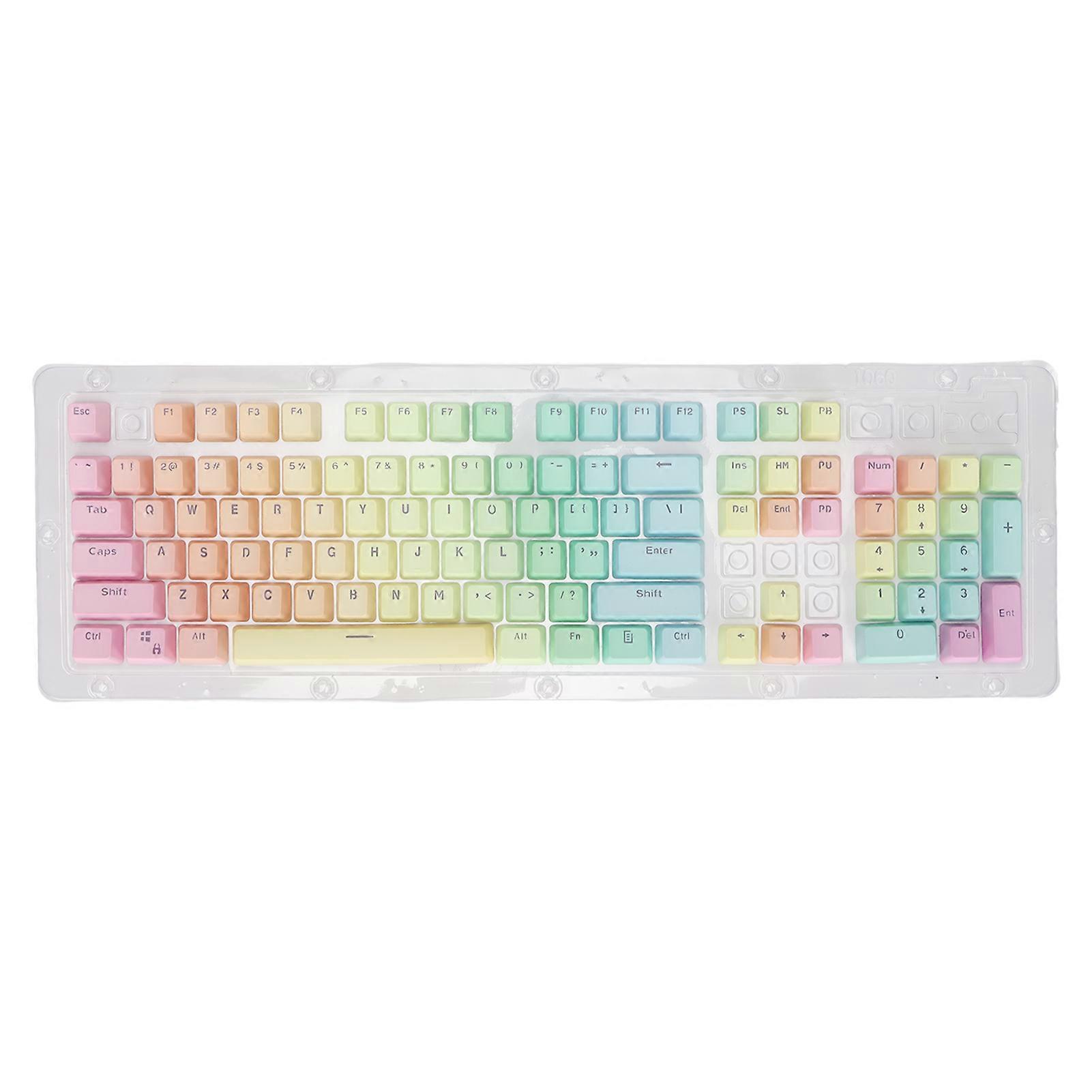 104Pcs Custom Keycaps Translucent Fadeless Gradient Color Ergonomic Design Matte Keyboard Keycaps YEMMA