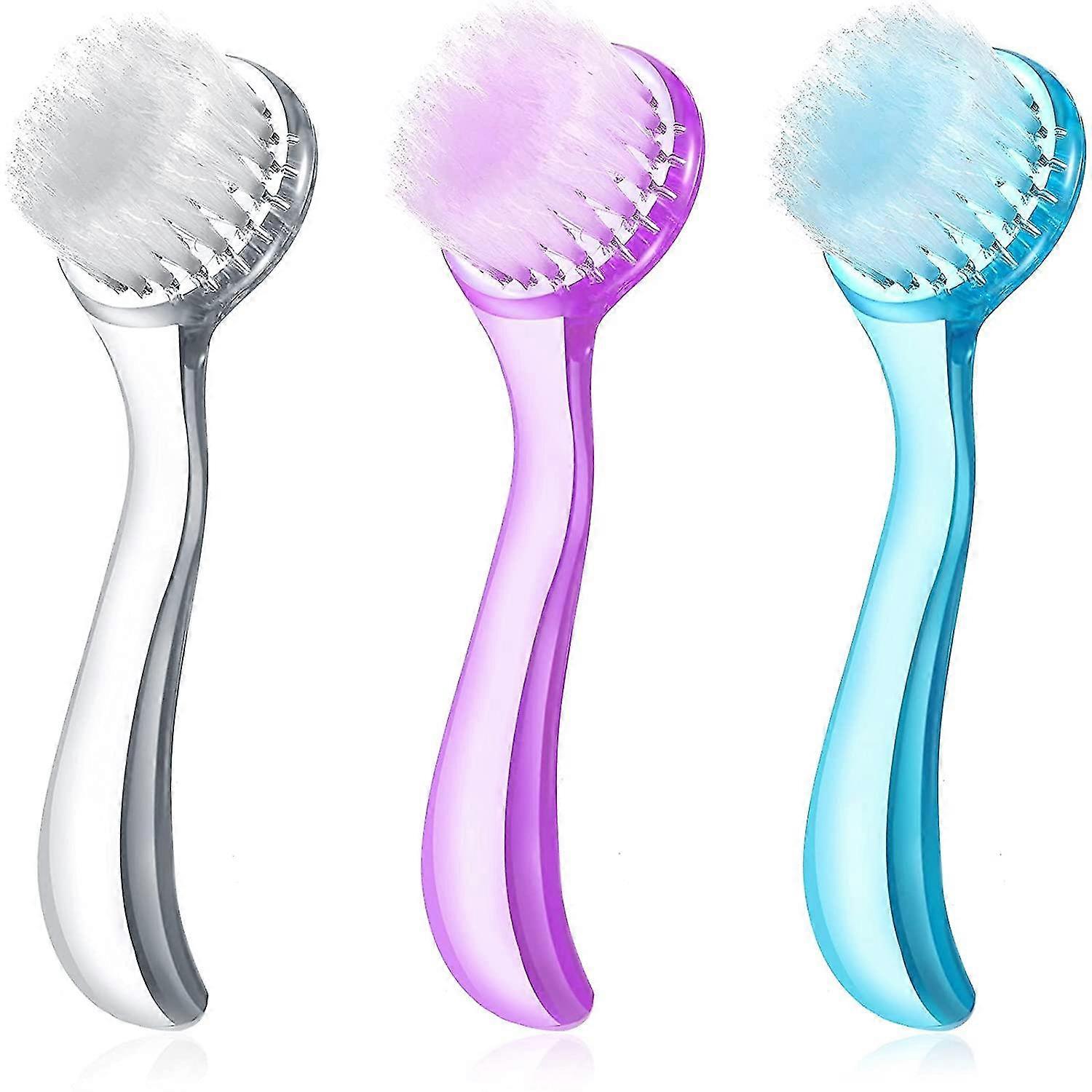 מברשת ניקוי פנים, 3 צבעים מברשת פילינג פנים מברשת פילינג לשטיפת פנים מברשת פילינג להסרת איפור