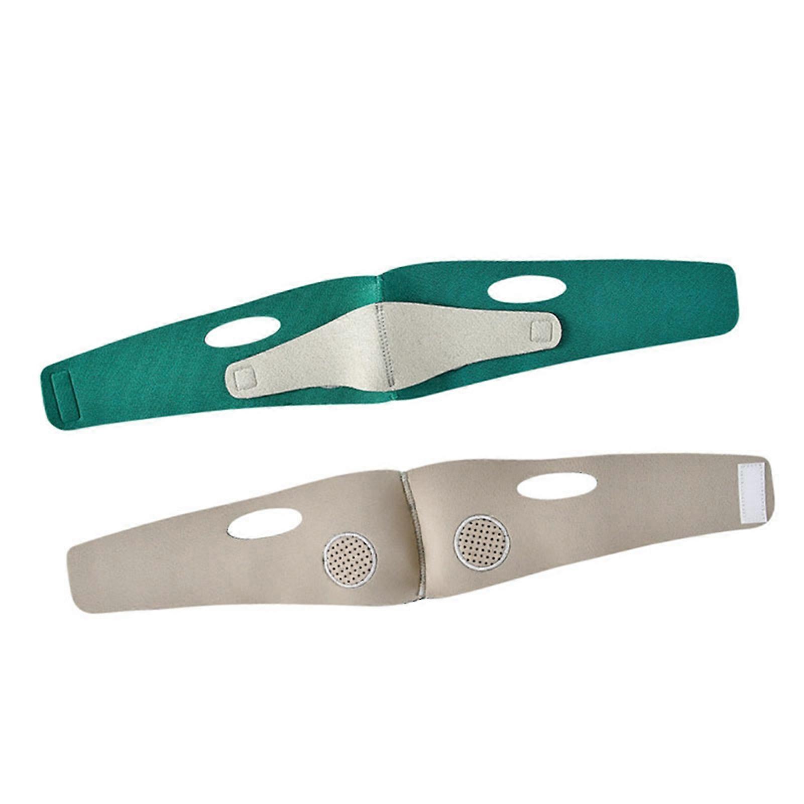 V Line Shape Face Belt Green Lifting Nylon Breathable Face Slimming Double Chin Reducer for Jawline