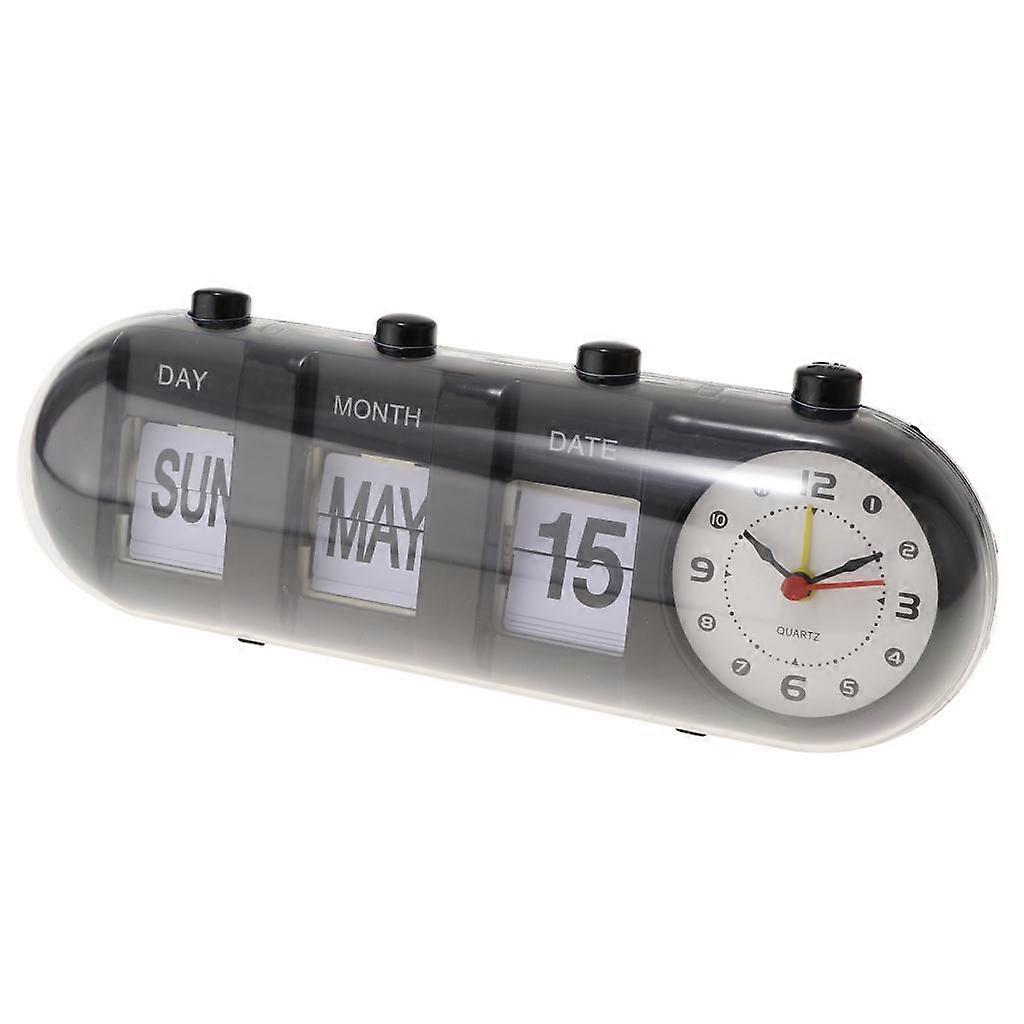 Creative Digital Auto Flip Down Clock Desk Stand Page Quartz Clock - Yellow