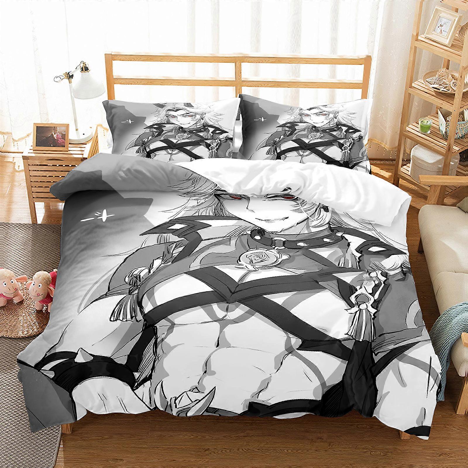 y30 Lakan Arataki Ltto Sängkläder Set Enkelrum Tvåbäddsrum Full Queen King Size Genshin Lmpact Sängset Aldult Sovrum Påslakan Set 3D-tryck lakan