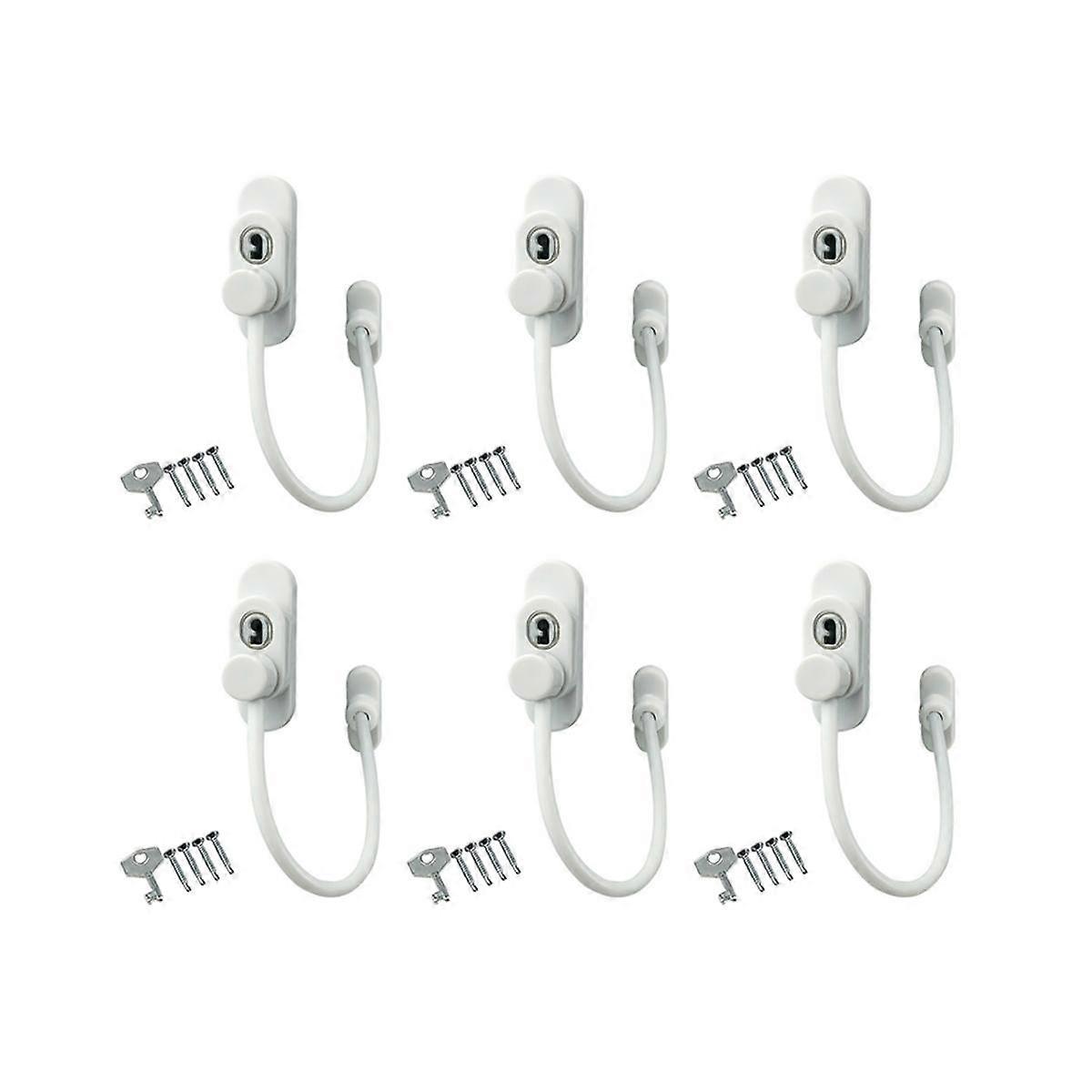 6PCS Child Protection Window Restrictor Adjustable Window Lock Child Safety Stopper Falling Prevent