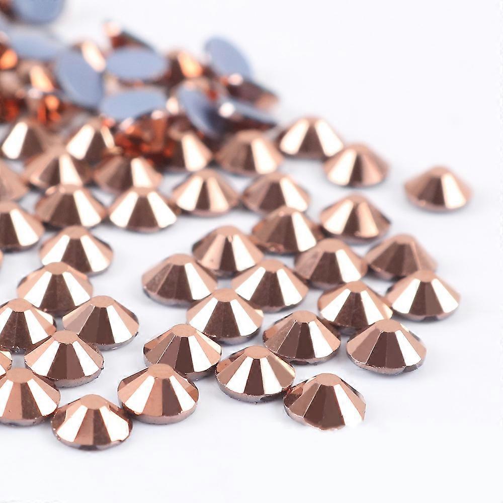 Hotfix Rhinestones Bulk for Crafts Clothes DIY Decoration, Rose Gold (2-6mm) 288pcs/1440pcs Flat Back Crystal Round Gems