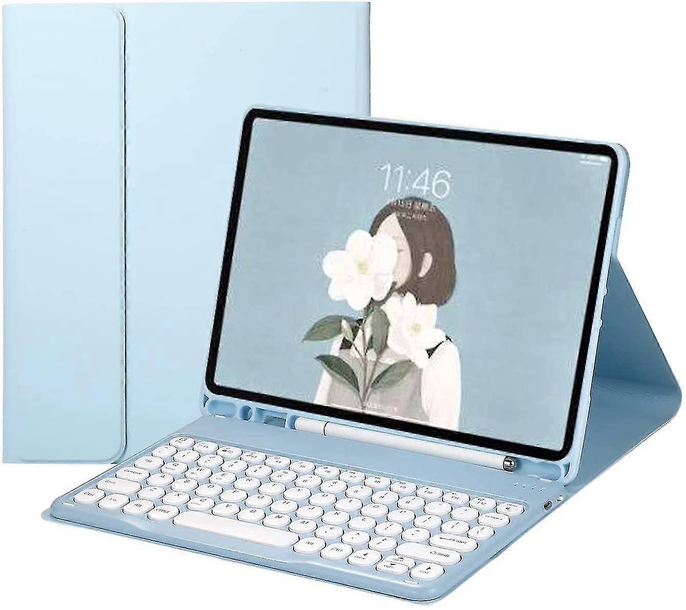 Galaxy Tab A7 10.4' Keyboard Cover 2020 Model Sm-t500/t505/t507 Magnetic Detachable Bt Keyboard Ultra-thin Slim Round Keys Smart Wireless Keyboard (g