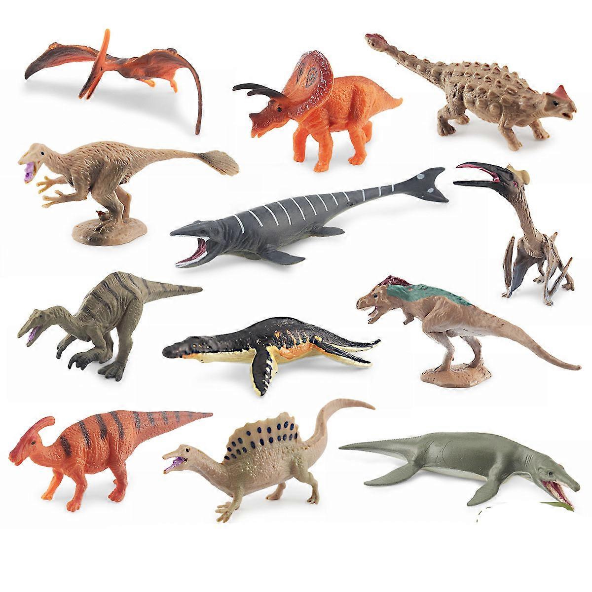 12Pcs Mini Jurassic Dinosaurs Figure Set Mapusaurus Pliosaurus ...