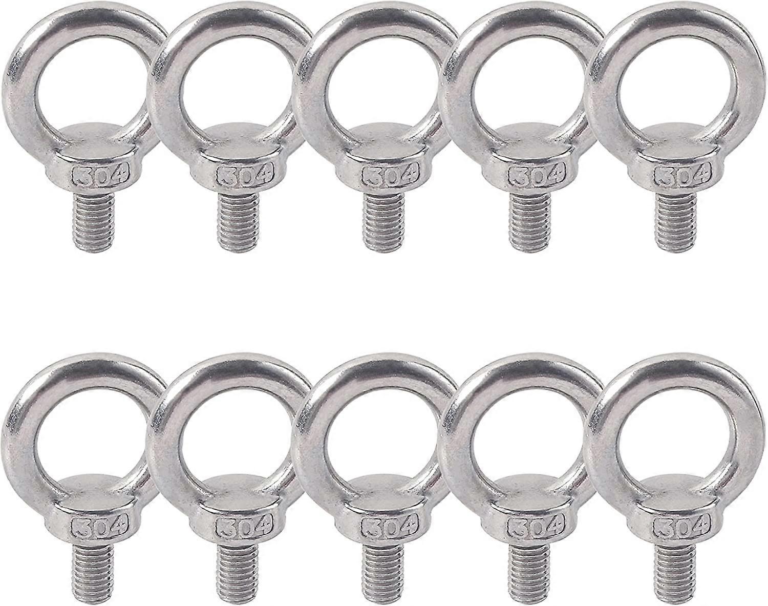 Perno ocular 304 hilo macho de acero inoxidable 10PCS