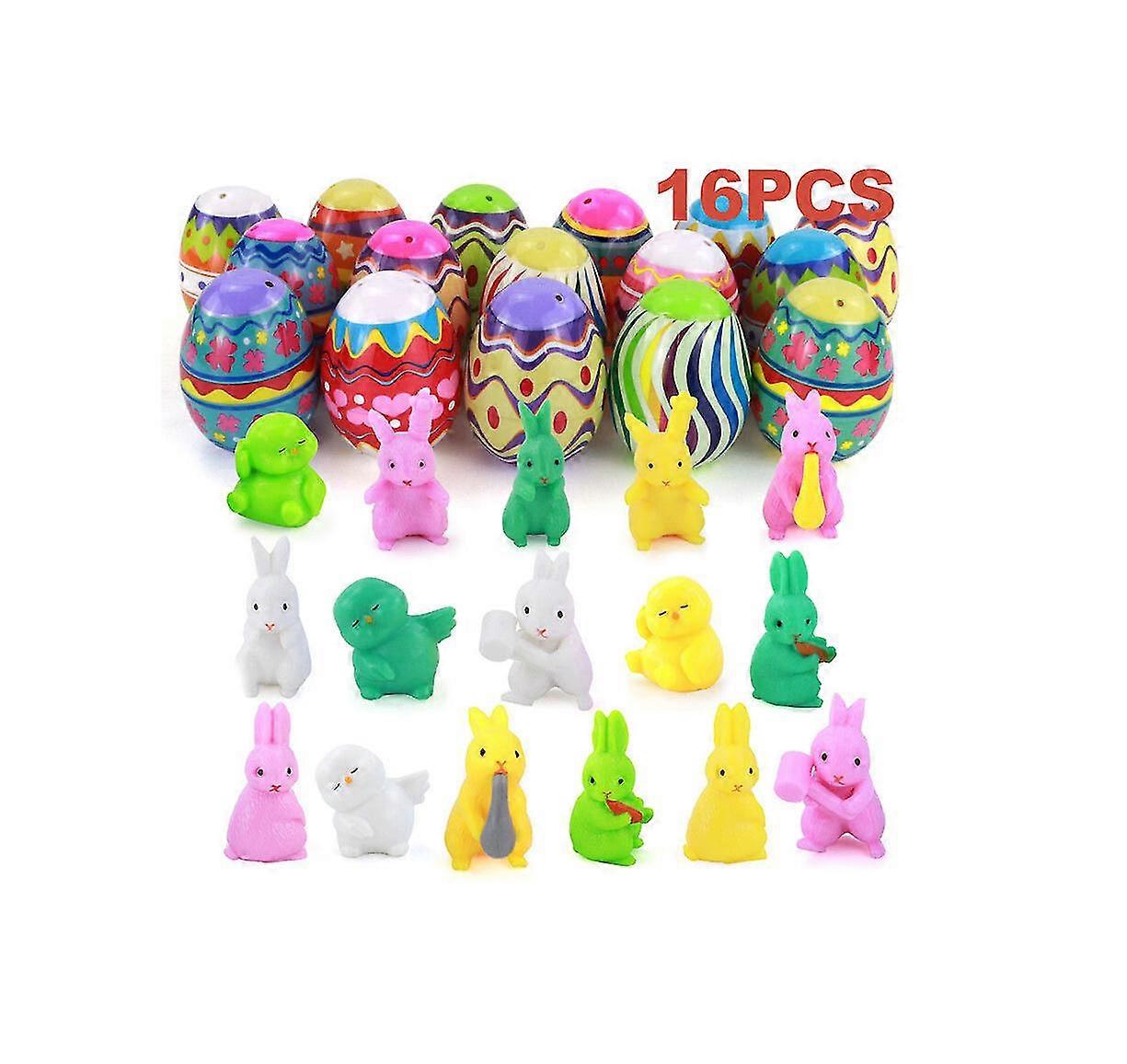 3 Pack Easter Eggs, Filled With Colorful Easter Egg Bunnies Toy