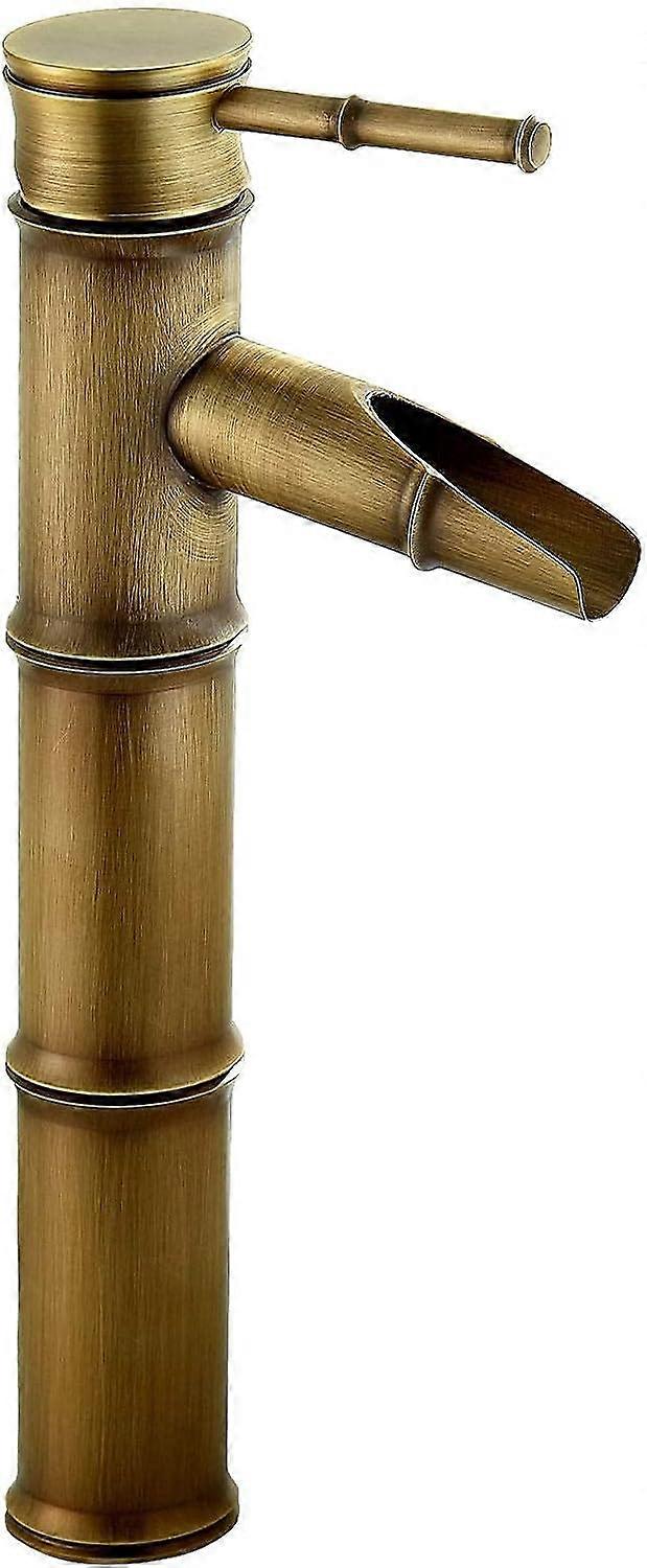 Tall Bathroom Faucet Single Handle Waterfall Basin Faucet, Tall Single Handle Basin Faucet, Single Hole Faucet Hot And Cold Water Available, Bamboo Mi