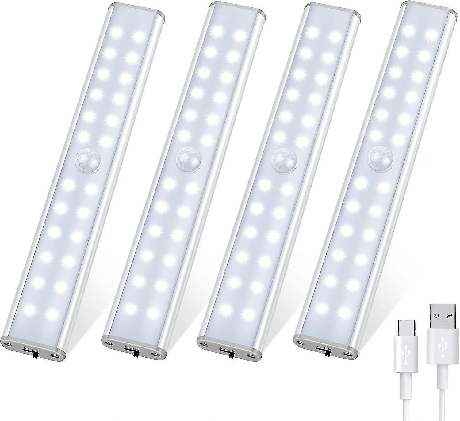 Indoor bewegingssensor LED-lamp, 4 stuks 96 led-kastlamp, 4 verlichtingsmodi, draadloze oplaadbare ledlamp