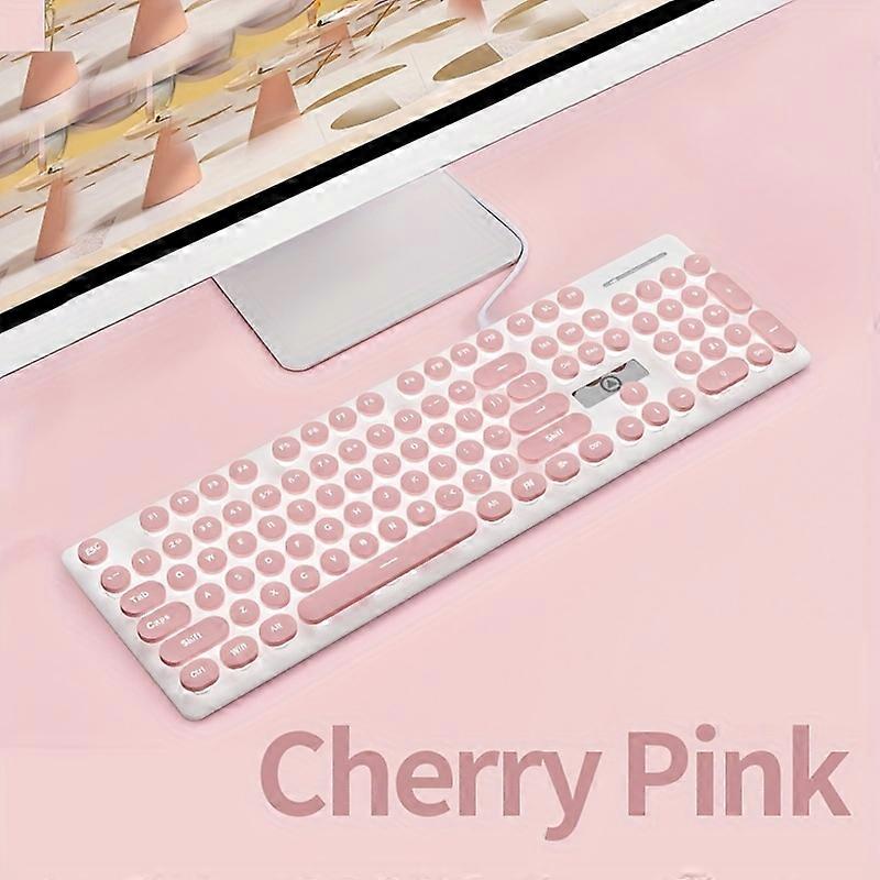 YINDIAO Luminous Round Key Wired Keyboard - Perfect for Gaming, Office Typing, and Universal Compatibility