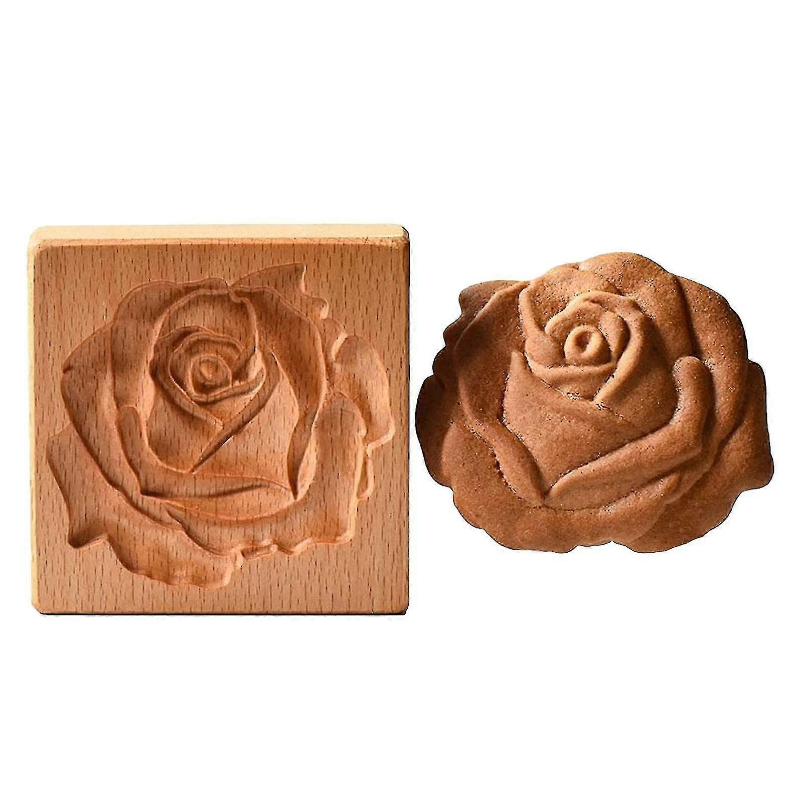 Træ bageform bærbar cookie form rose cookie træ honningkager shortbread-AM