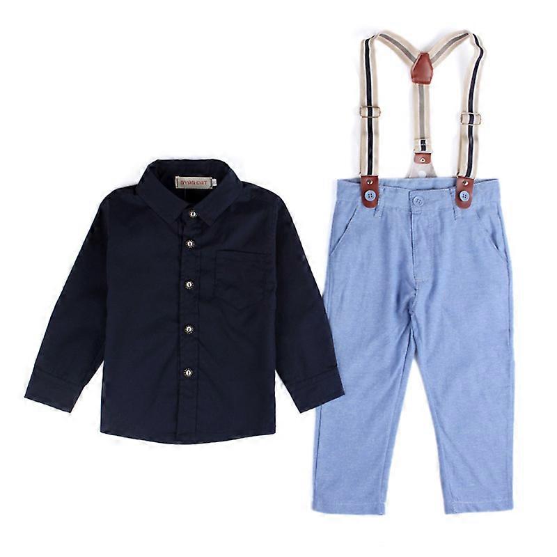 Kids Boy Shirt and Bib Pants 2pcs Outfit Set Party Costume