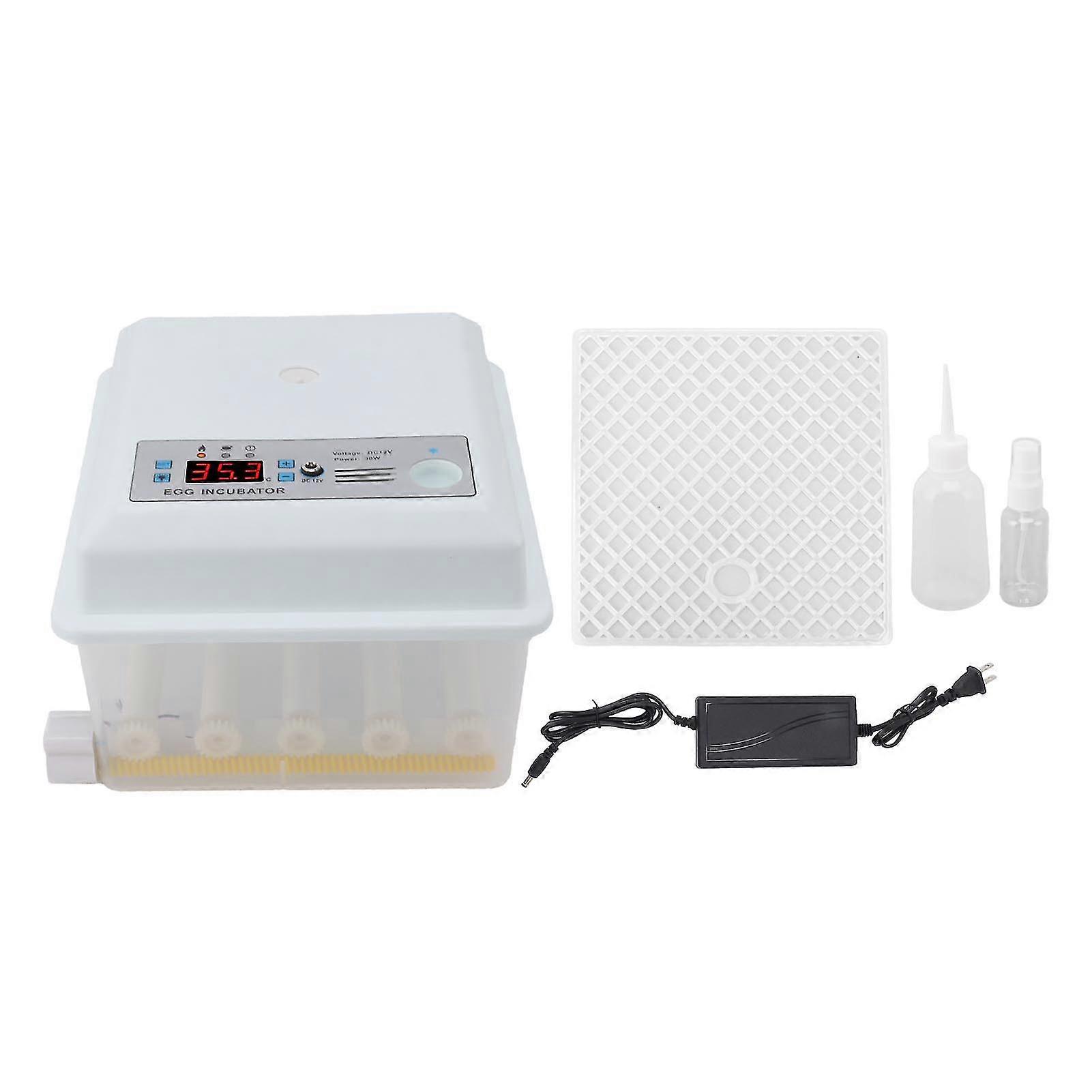 16 Eggs Automatic Egg Incubator with Temperature Control - Poultry Hatching, Chickens, Geese, Ducks - White (US Plug)