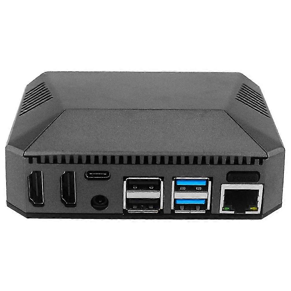 Ein V2-Gehäuse für Raspberry 4 Modell B Aluminium-Metallgehäuse mit Netzschalter Lüfter Kühlkörper F