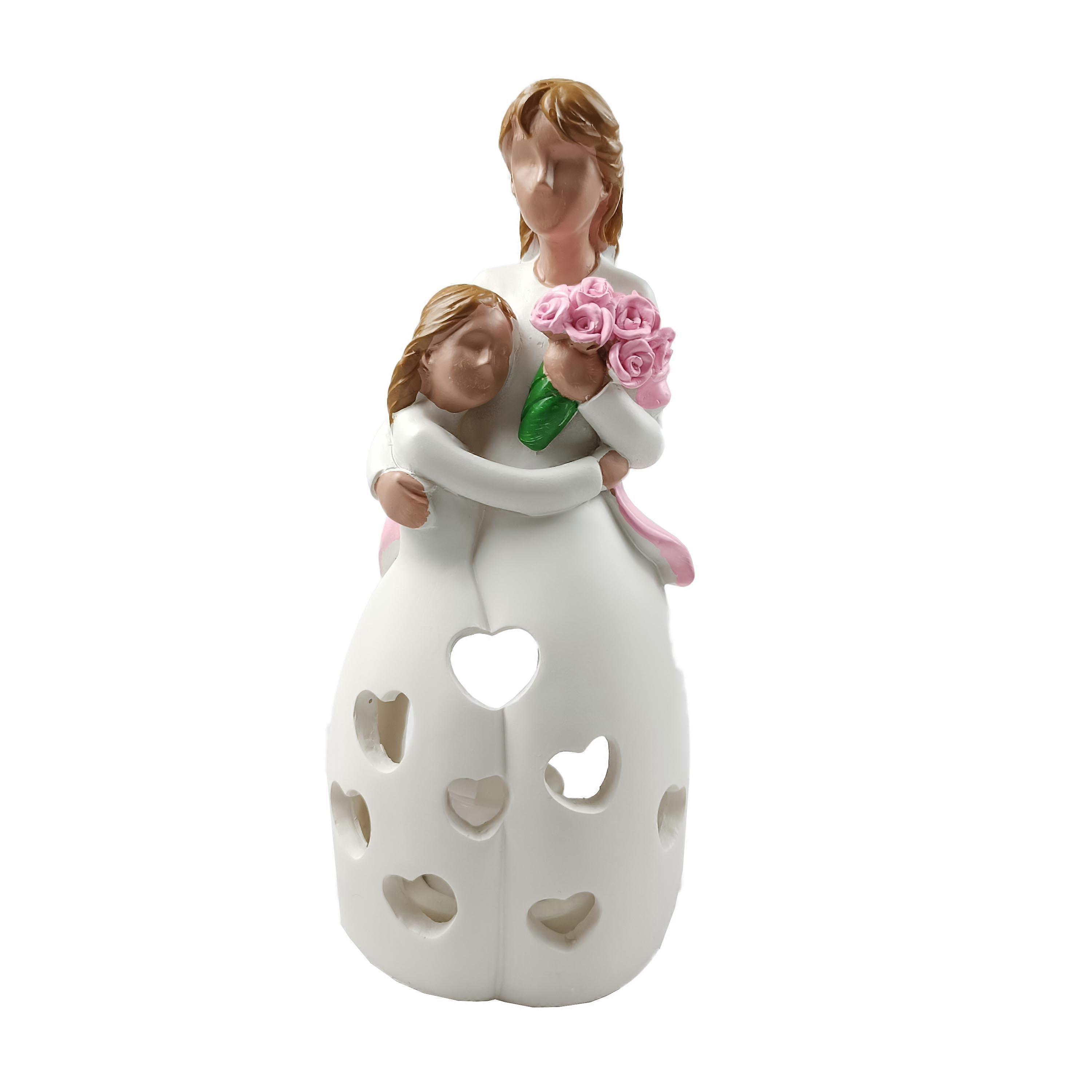 Muttertag Geschenk-Kerzenhalter Statue mit flackernder LED-Kerze