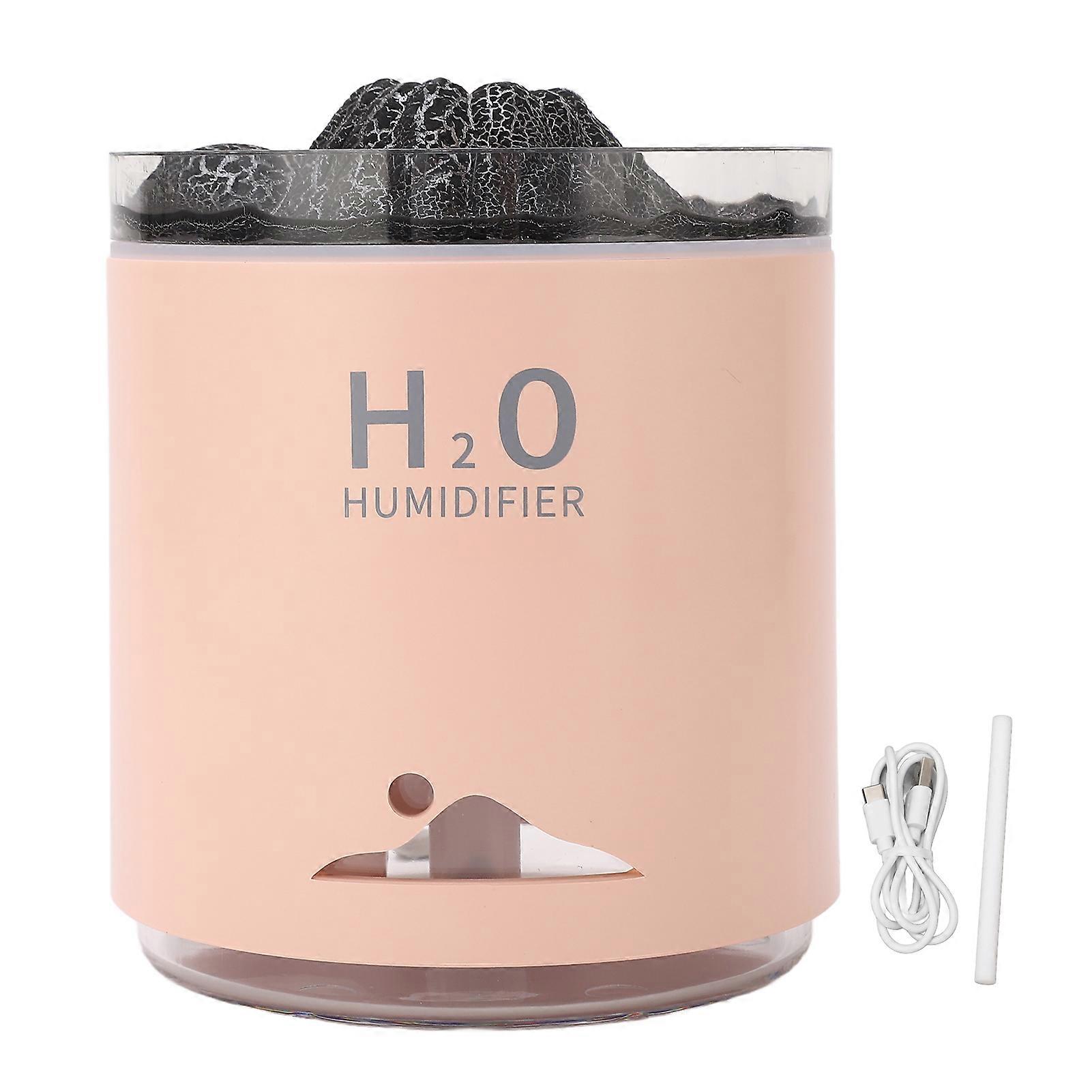Essential Oil Diffuser Large Capacity Colorful Volcano Appearance Night Light Aromatherapy Oil Humidity Diffuser Pink