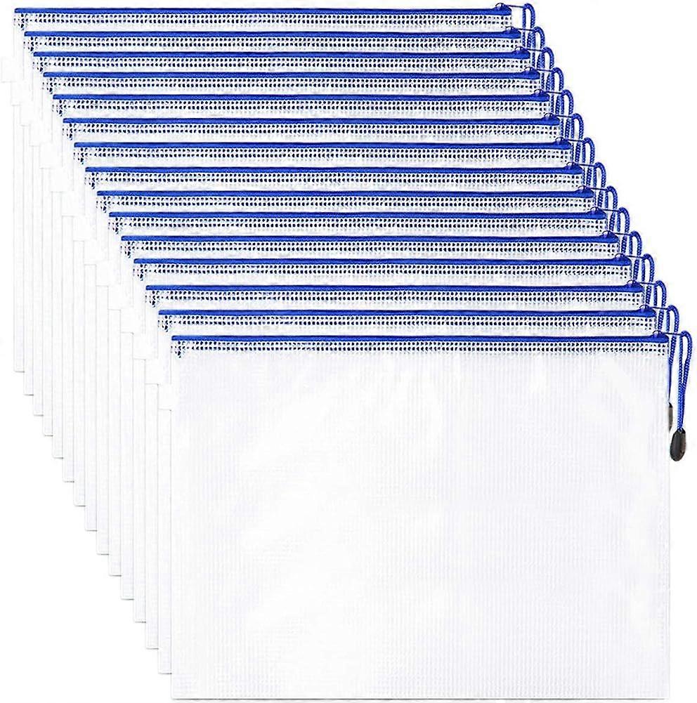 15 pièces Zippered Folder Zipper Pocket A4 File Document Pockets avec Zipper A4