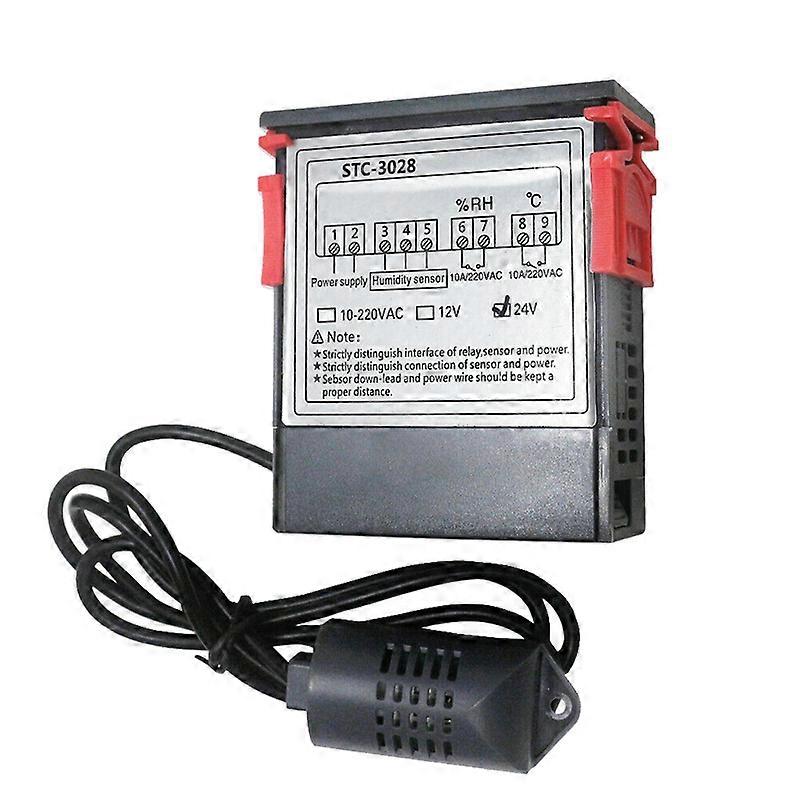 STC-3028 Digital Thermostat Hygrostat Temperature Humidity Controller Regulator Heating Cooling Control-Black