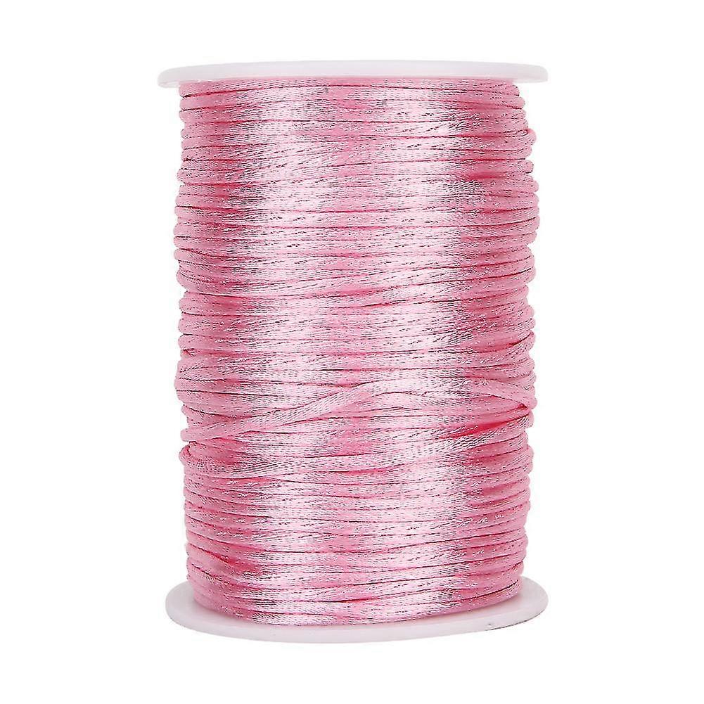 Pink 6.5cm Nylon Satin Cord for Chinese Jewelry Knotting Decorative Craft DIY Projects