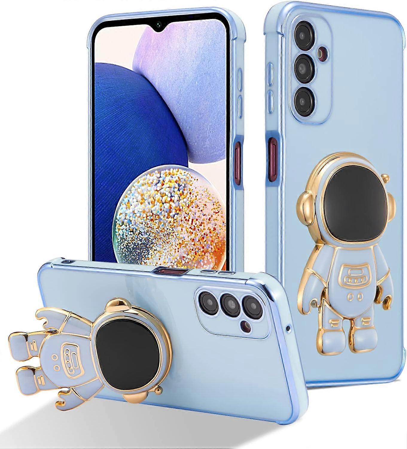For Samsung Galaxy A55 5G Case, Cute 6D Astronaut Case with Stand Function, Slim Fit Soft TPU Four Corners Shockproof Cover